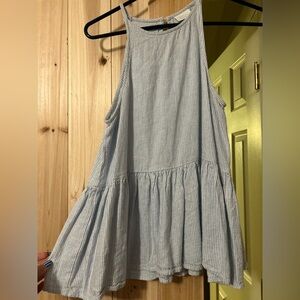 Abound Light Blue Striped Sleeveless Blouse